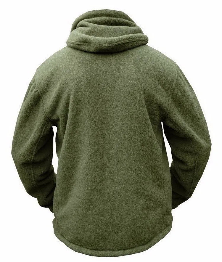 Men's Hooded Fleece Jacket – Thermal Softshell Outdoor Coat