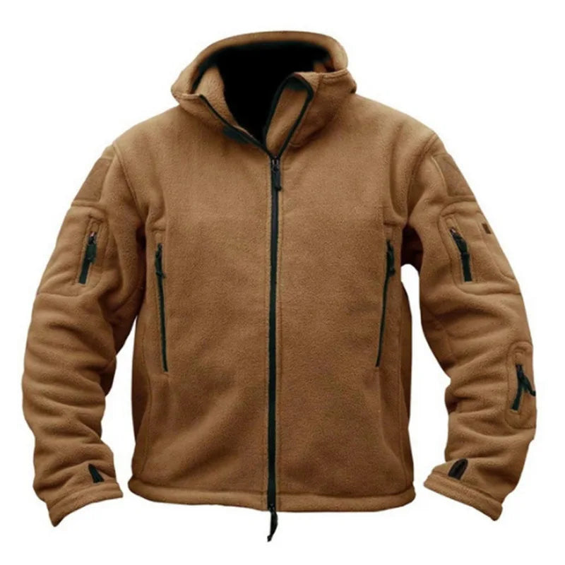 Men's Hooded Fleece Jacket – Thermal Softshell Outdoor Coat