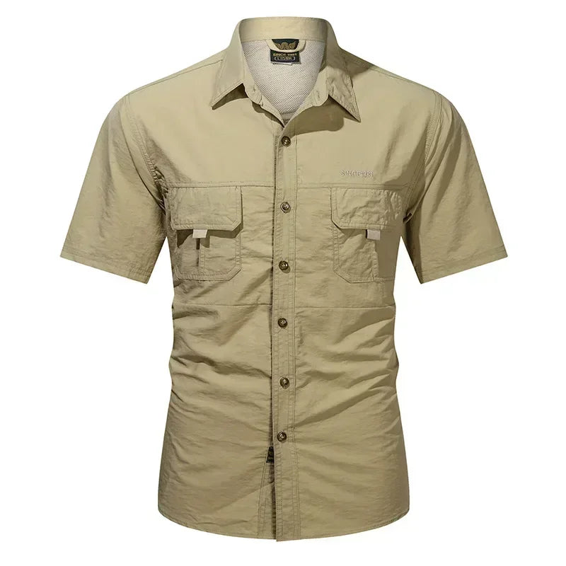 Men's Quick-Dry Tactical Shirt – Hiking & Hunting Short Sleeve Top