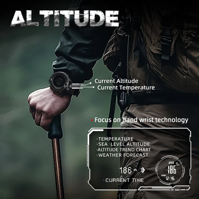 Men's Outdoor Digital Watch – Altimeter, Barometer & Compass
