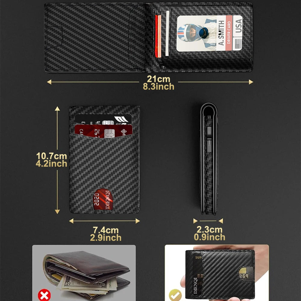 Men's RFID-Blocking Card Holder – Pop-Up Metal Wallet