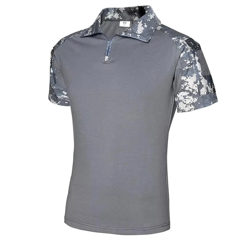 Men's Camo Combat Shirt – Quick-Dry Tactical T-Shirt
