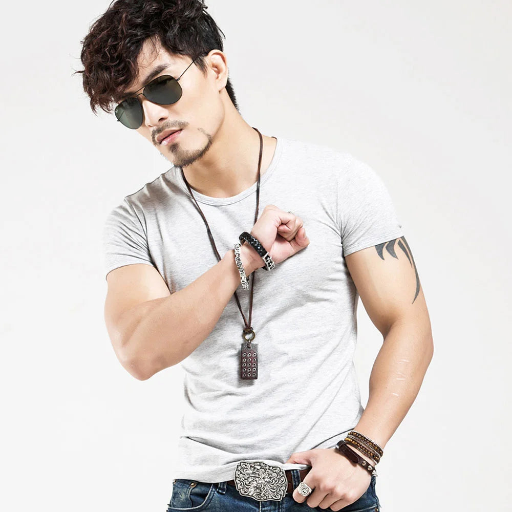 Men's V-Neck Fitness T-Shirt – Lightweight Training Tee