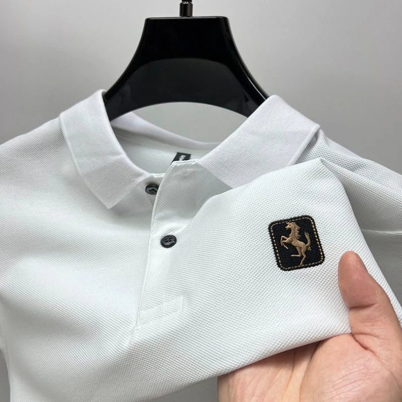 Men's Cotton Polo Shirt – Embroidered Plus Size Top