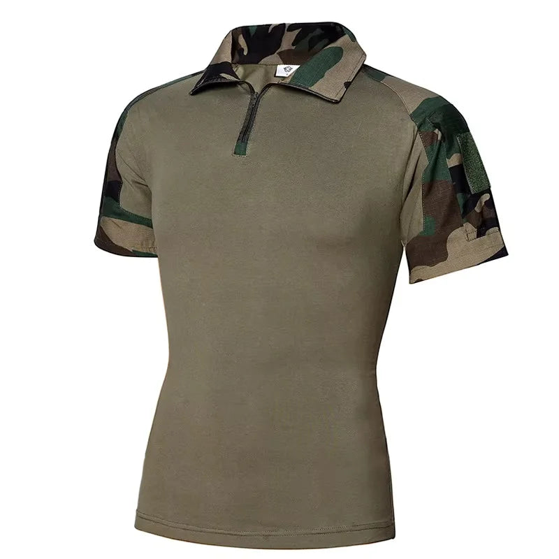 Men's Camo Combat Shirt – Quick-Dry Tactical T-Shirt