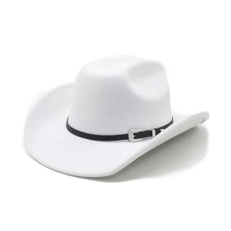 Unisex Wool Felt Cowboy Hat – Wide Brim Equestrian Riding Cap
