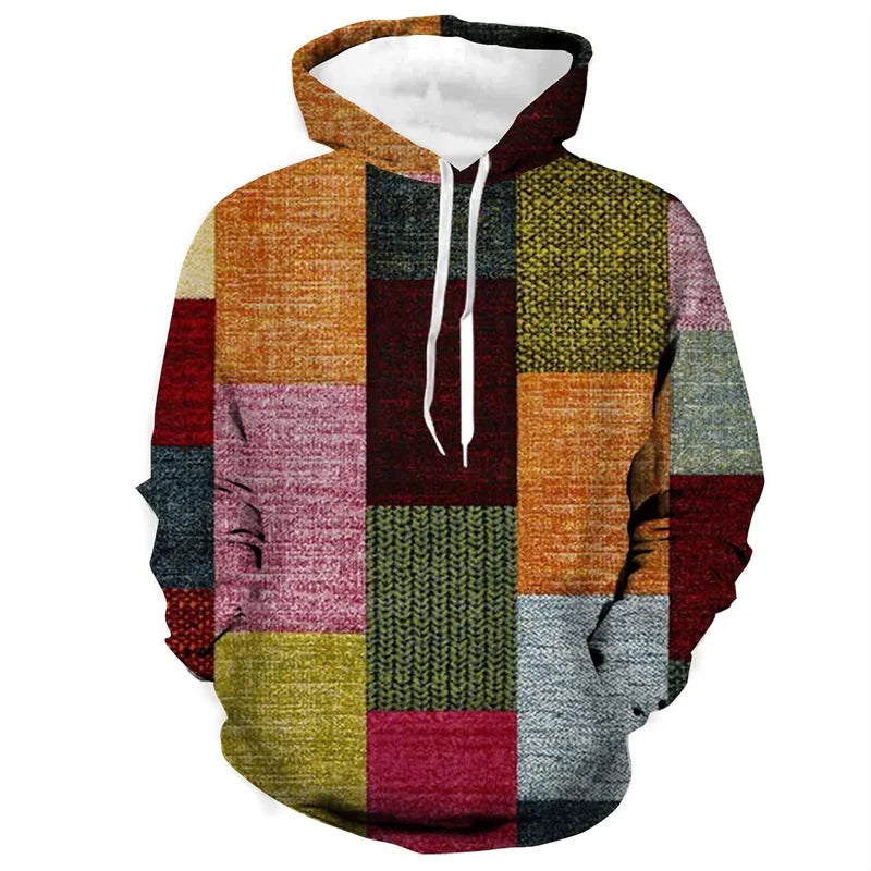 Unisex Plaid Print Hoodie – Colourful Streetwear Pullover