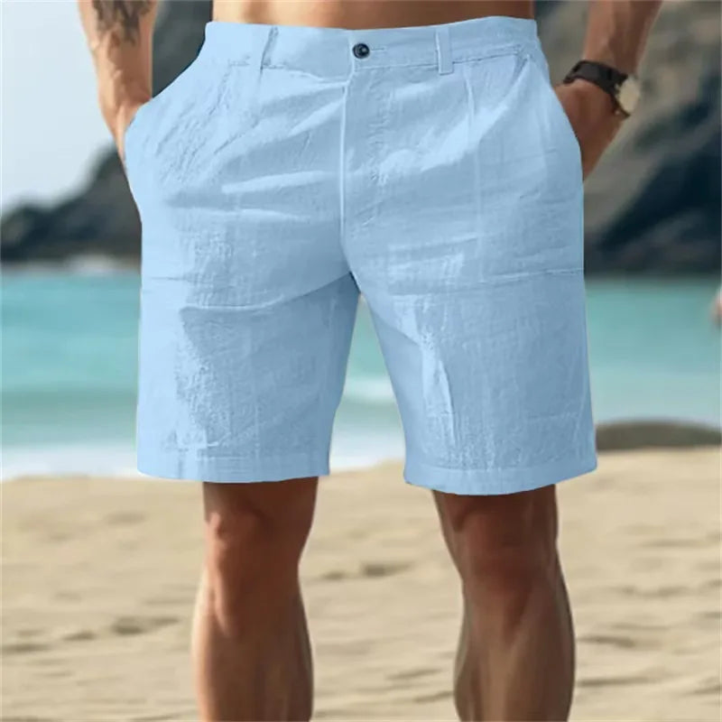 Men's Cotton Linen Shorts – Breathable Summer Trousers