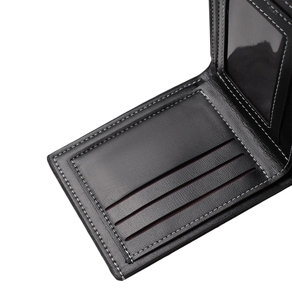 Men's PU Leather Bifold Wallet – Slim Minimalist Wallet