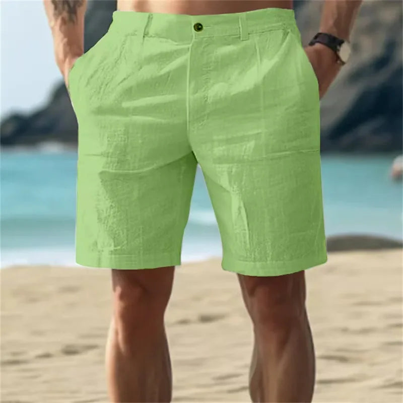 Men's Cotton Linen Shorts – Breathable Summer Trousers