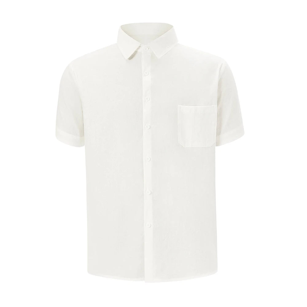 Men's Cotton Short-Sleeve Shirt – Lightweight Casual Top