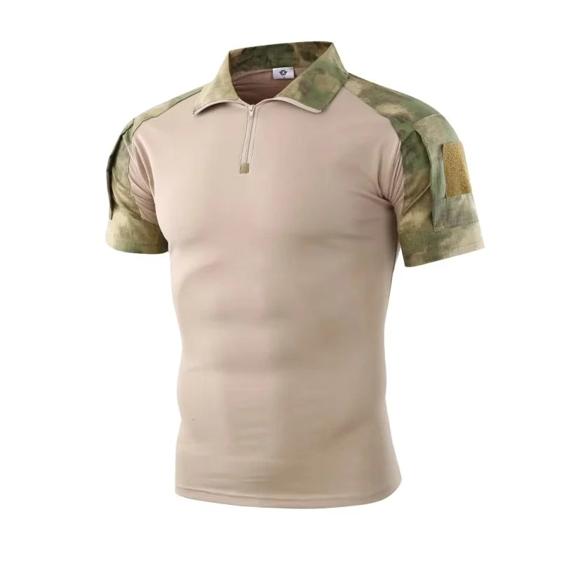 Men's Camo Combat Shirt – Quick-Dry Tactical T-Shirt