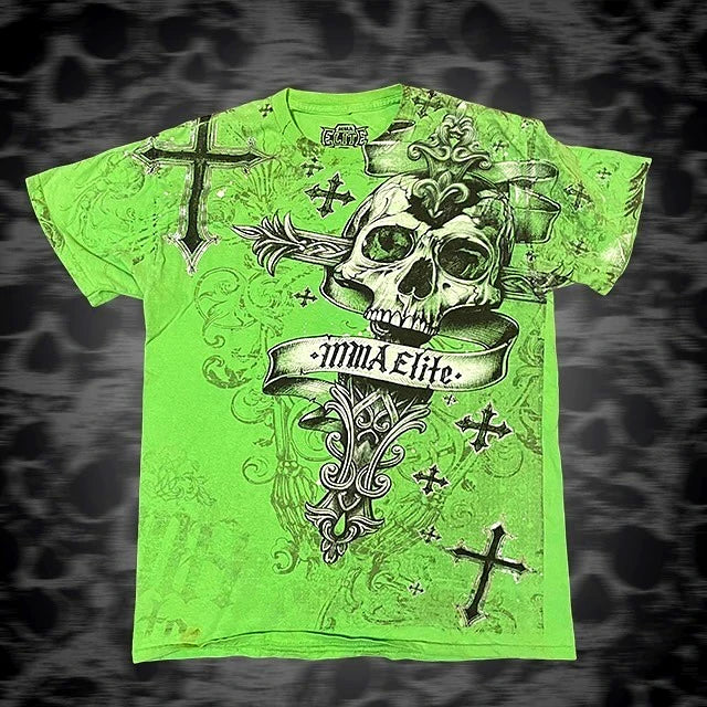 Men's Skull Print Graphic T-Shirt – Glow-in-the-Dark Streetwear Tee