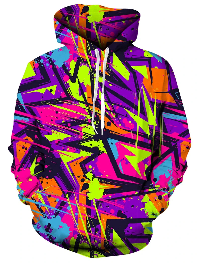 Unisex Novelty Print Hoodie – 3D Pattern Pullover Sweatshirt
