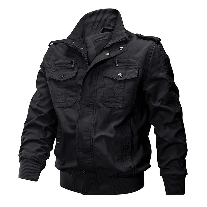 Men's Pilot Jacket – Military-Style Multi-Pocket Coat