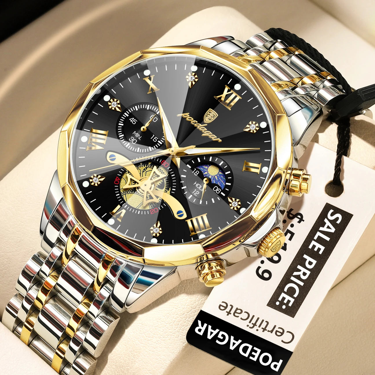 Men's Chronograph Watch – Waterproof Luminous Wristwatch