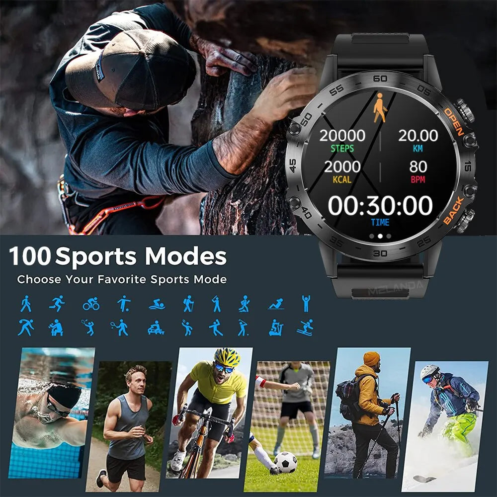 Men's Steel Smart Watch – Bluetooth Calling & Fitness Tracker