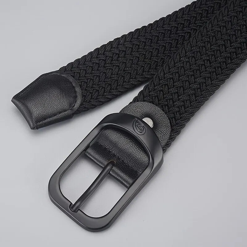 Unisex Woven Elastic Belt – No-Buckle Punch Casual Belt