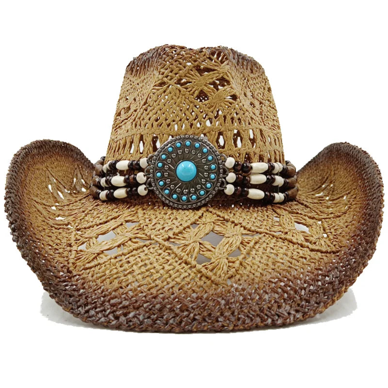 Unisex Straw Sun Hat – Thickened Cowboy Style Beach Hat