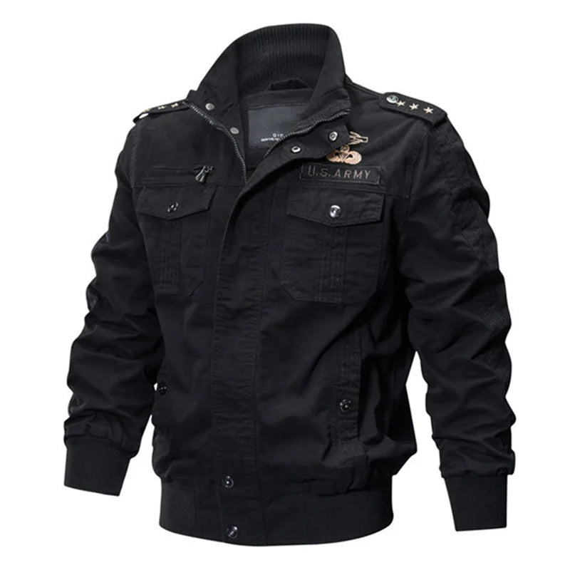 Men's Tactical Fleece Jacket – Windproof Multi-Pocket Coat