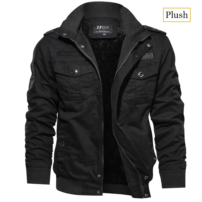 Men's Tactical Fleece Jacket – Windproof Multi-Pocket Coat