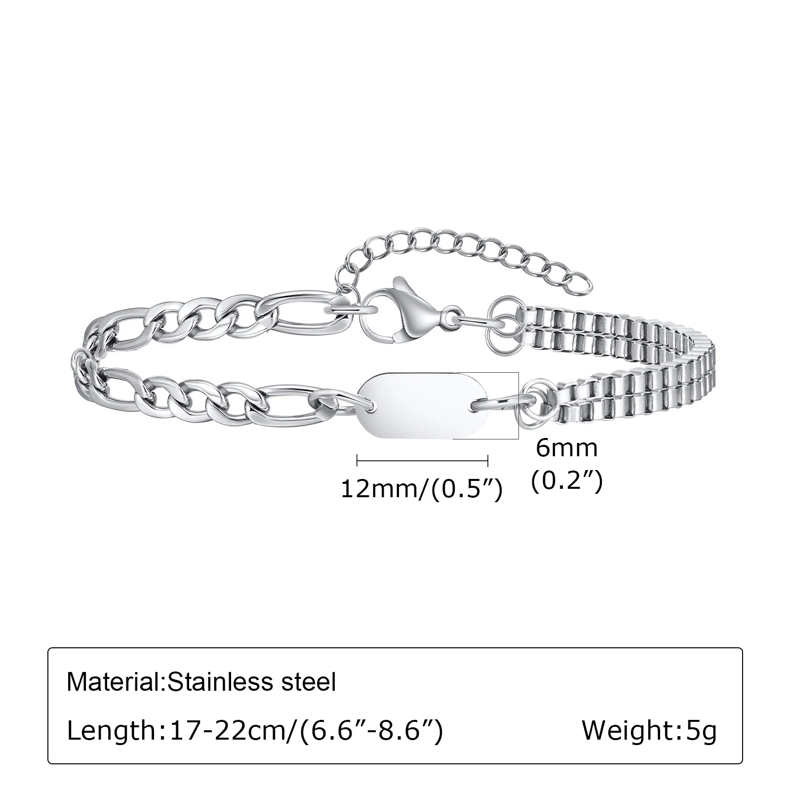 Men's Stainless Steel Chain Bracelet – Hip Hop Link Wristband