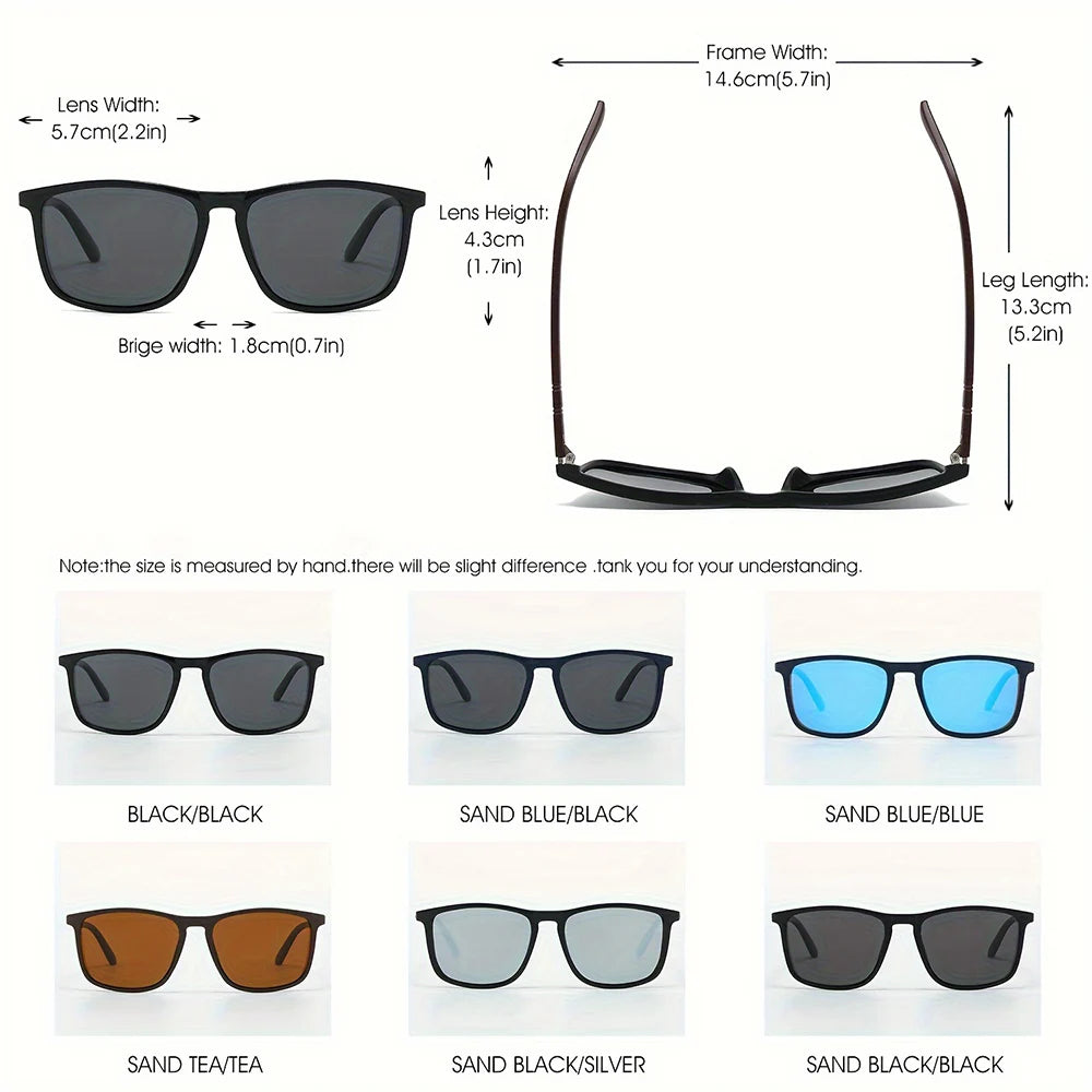 Men's Polarized Square Sunglasses – UV400 Sports Eyewear (2-Pack)
