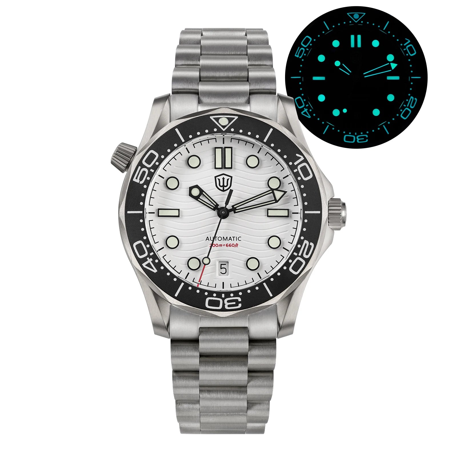 Men's Titanium Automatic Watch – Domed Sapphire Crystal Dive Watch