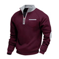 Men's Oversized Fleece Hoodie – Patchwork Zip-Up Sweatshirt