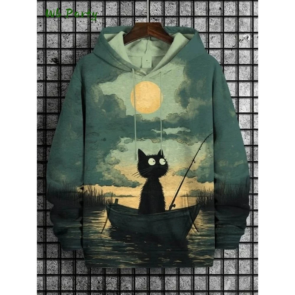 Unisex Oversized Graphic Hoodie – 3D Print Vintage Sweatshirt