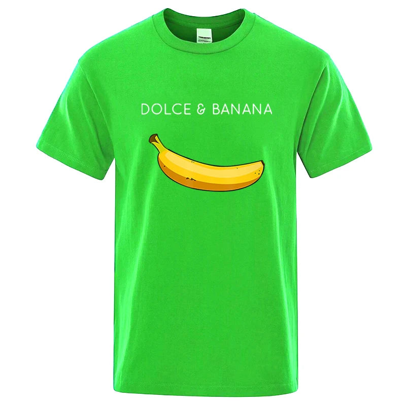 Men's Novelty Banana Print T-Shirt – Casual Cotton Blend Tee