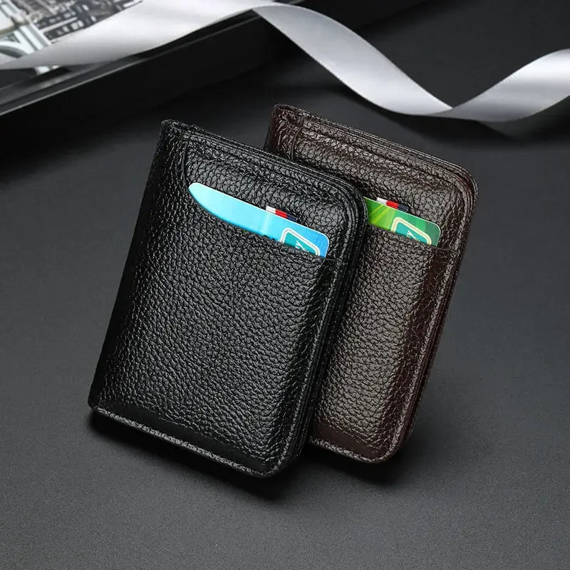 Men's RFID-Blocking Card Holder – Slim PU Leather Wallet