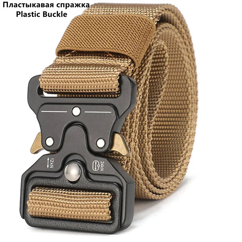 Men's Tactical Canvas Belt – Heavy-Duty Nylon Buckle Belt