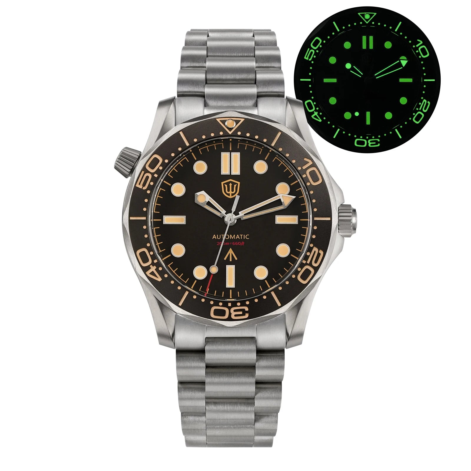 Men's Titanium Automatic Watch – Domed Sapphire Crystal Dive Watch
