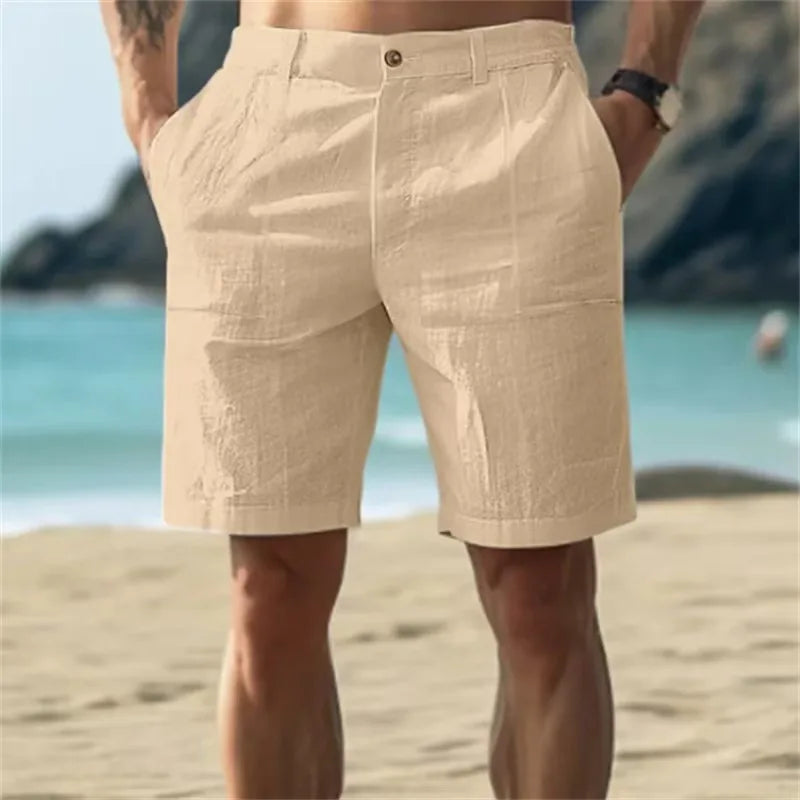 Men's Cotton Linen Shorts – Breathable Summer Trousers