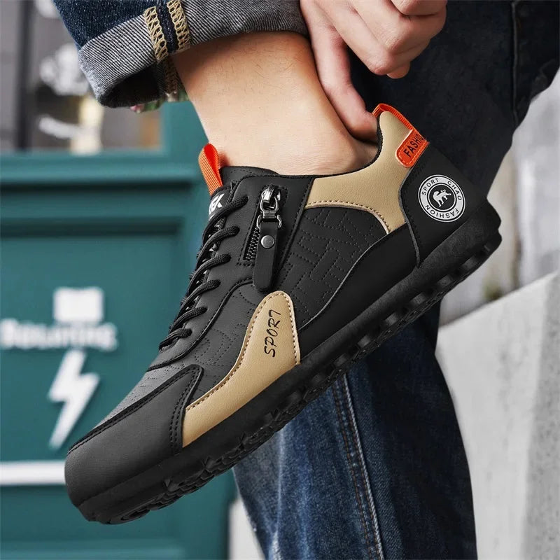 Men's PU Leather Casual Trainers – Comfortable Walking Shoes