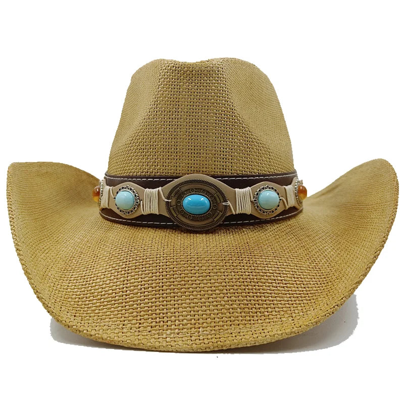 Unisex Straw Sun Hat – Thickened Cowboy Style Beach Hat