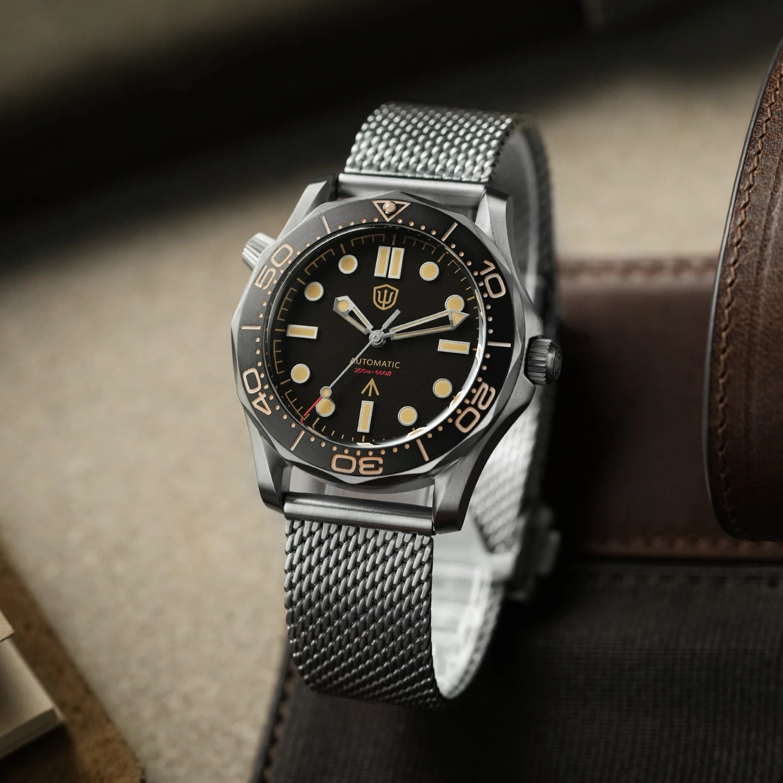 Men's Titanium Automatic Watch – Domed Sapphire Crystal Dive Watch