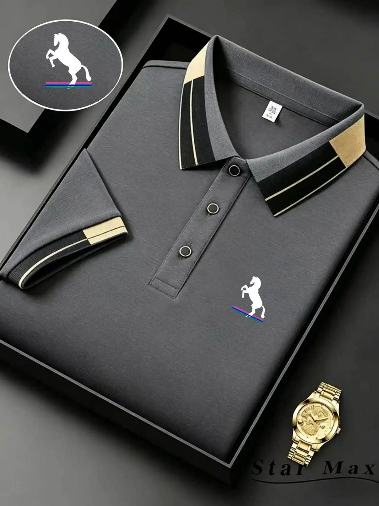 Men's Embroidered Polo Shirt – Milan-Style Business Casual Top