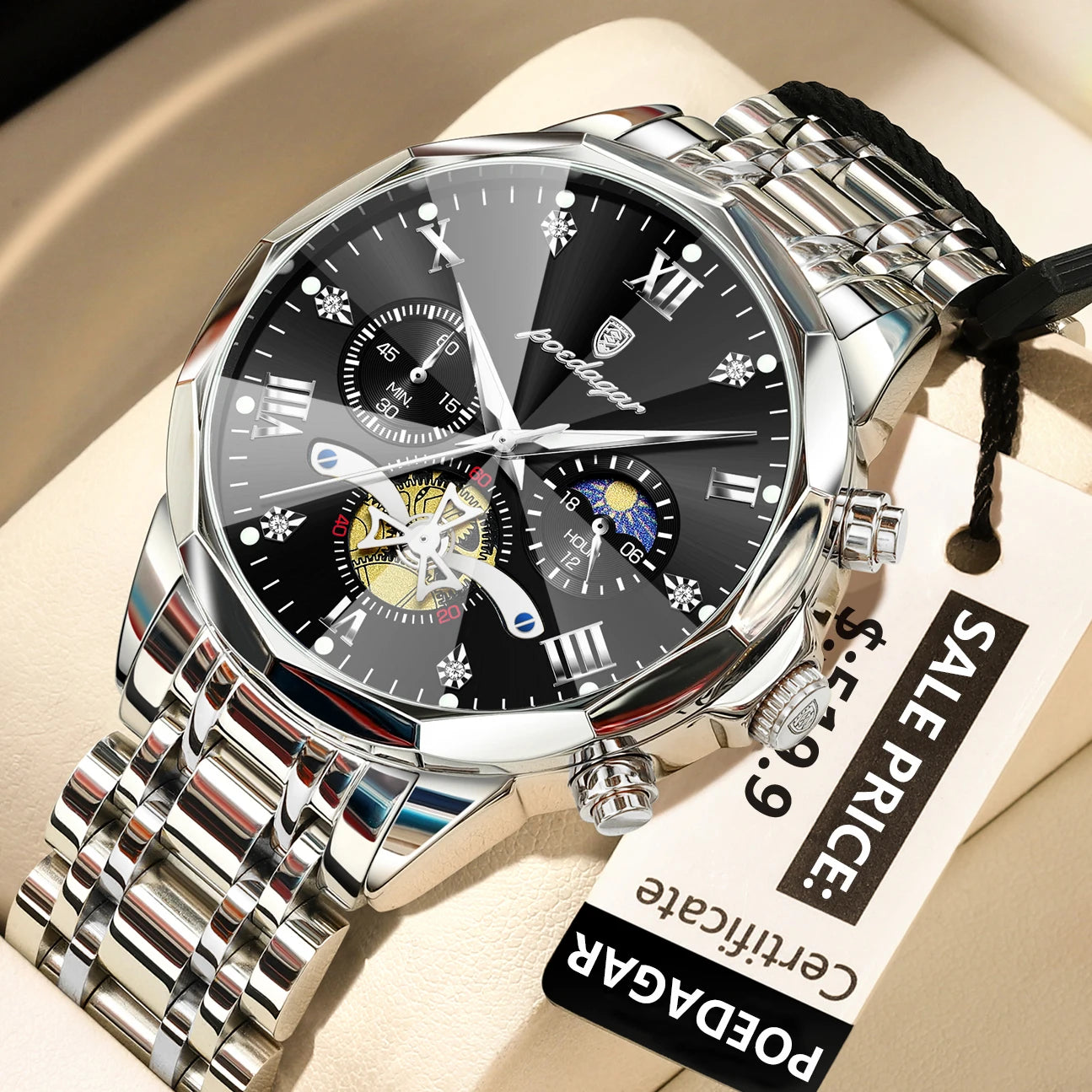 Men's Chronograph Watch – Waterproof Luminous Wristwatch