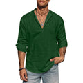 Men's Long Sleeve Stand Collar Shirt – Cotton Business Casual Top