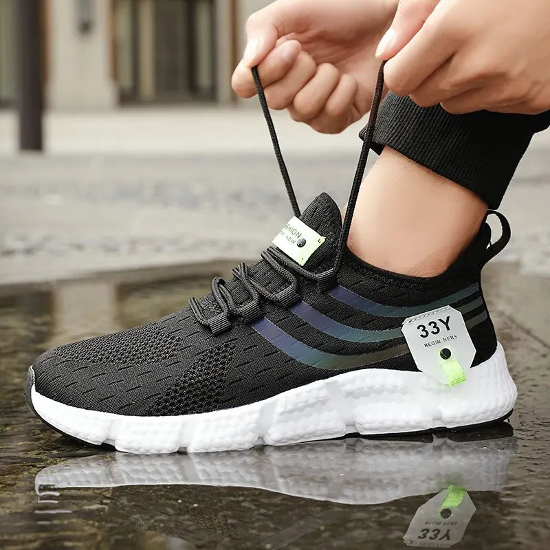 Men's Lightweight Running Trainers – Breathable Mesh Sneakers