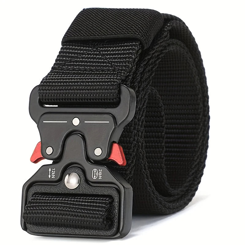 Men's Tactical Canvas Belt – Heavy-Duty Nylon Buckle Belt