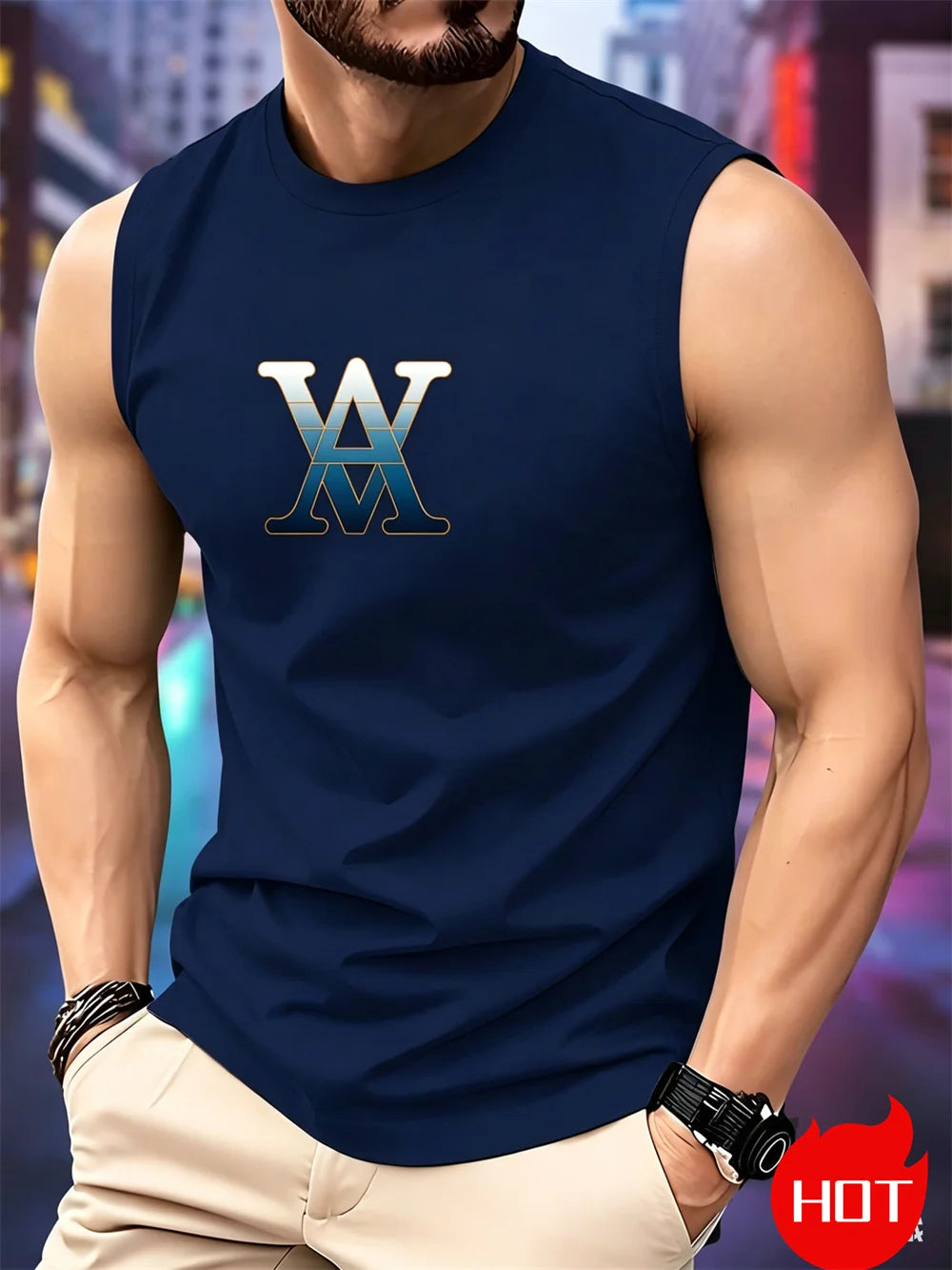 Men's Graphic Tank Top – Sports Vest Sleeveless Tee