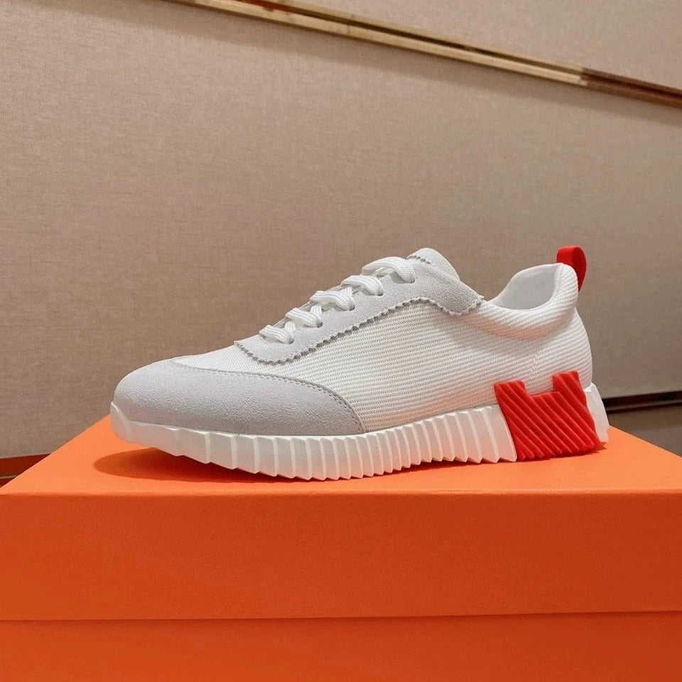 Men's Leather Low-Top Trainers – Breathable Casual Sneakers