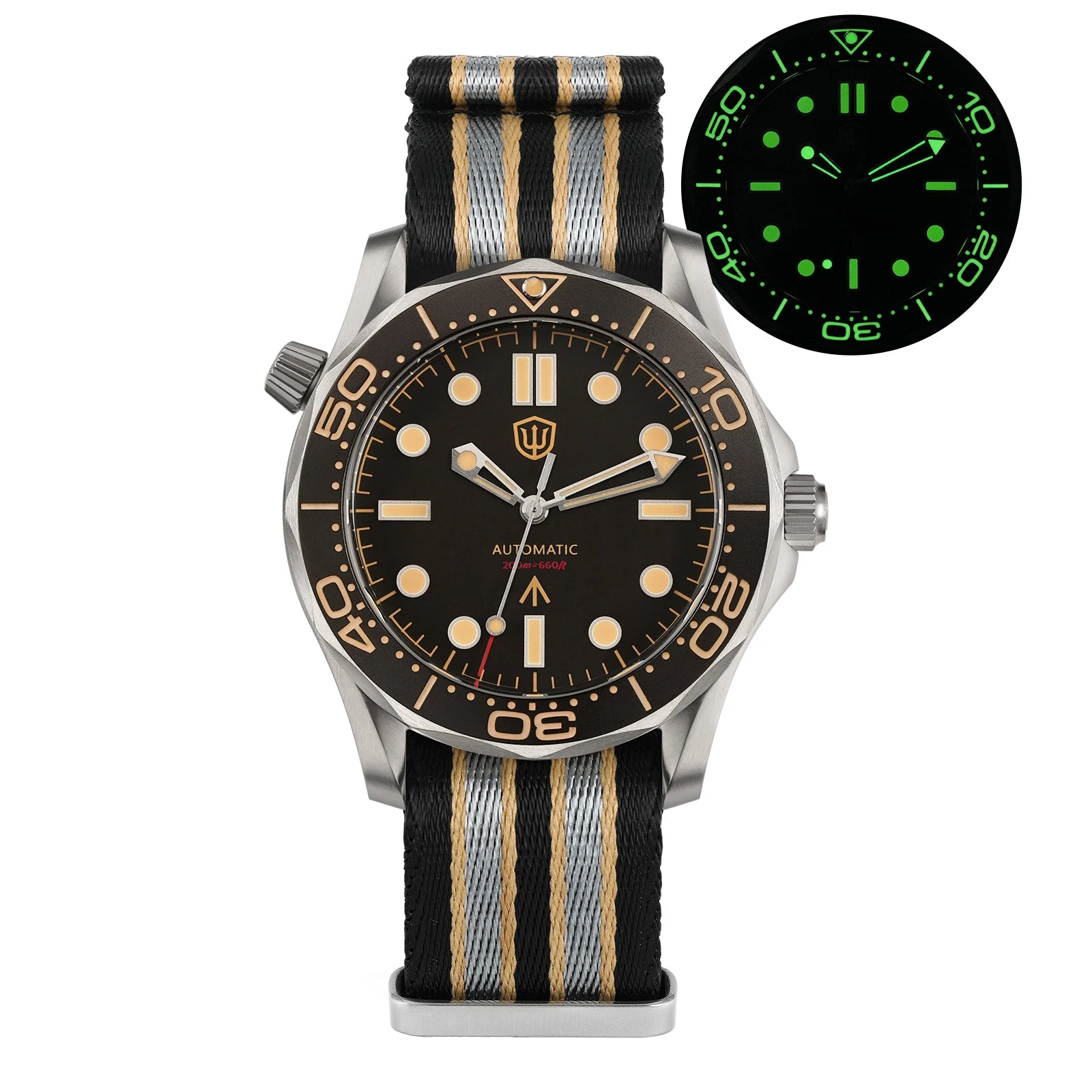 Men's Titanium Automatic Watch – Domed Sapphire Crystal Dive Watch