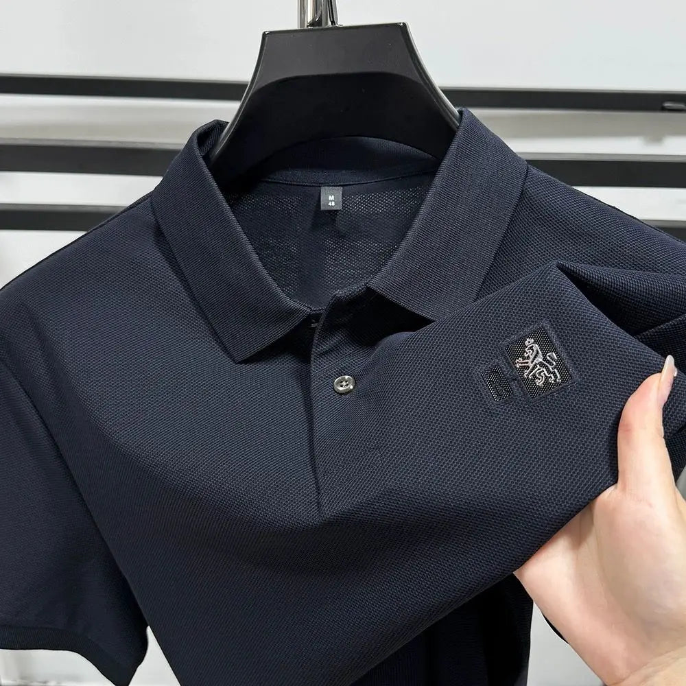 Men's Cotton Polo Shirt – Embroidered Plus Size Top
