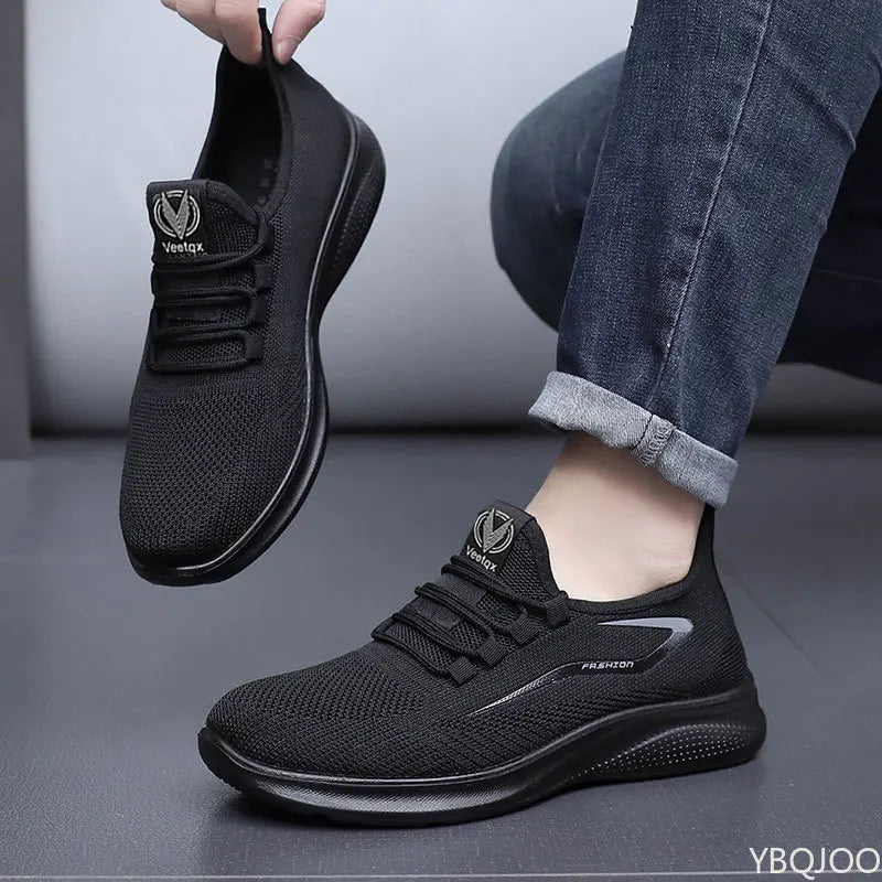 Men's Lightweight Mesh Trainers – Non-Slip Lace-Up Sneakers