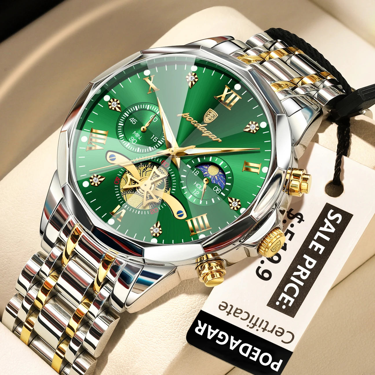 Men's Chronograph Watch – Waterproof Luminous Wristwatch