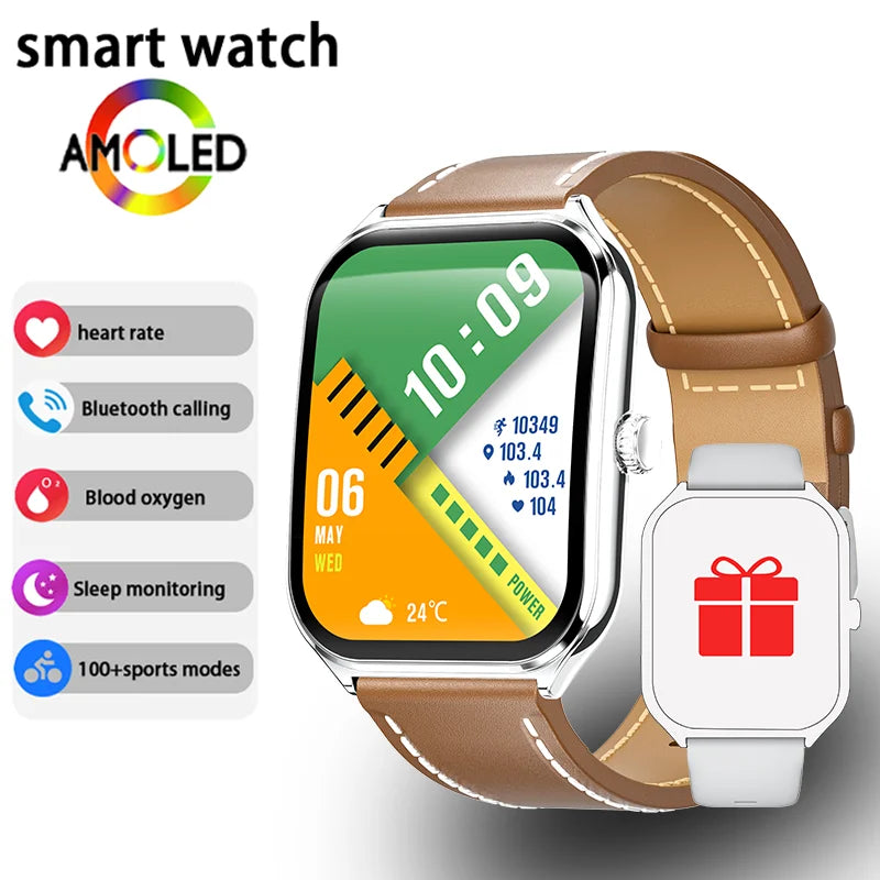 Ultra-Thin Smart Watch – AMOLED Display, Always-On Time & Bluetooth Calling